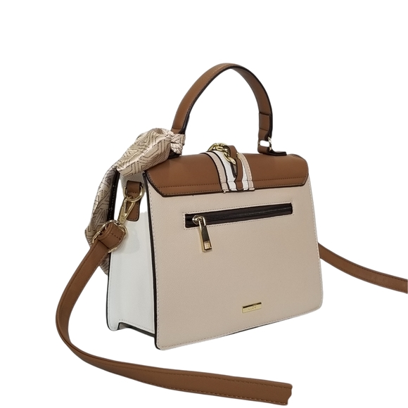 ALDO Womens Anniebrook Satchel in Neutral Colorblock Structured Handbag Purse - Picture 4 of 12